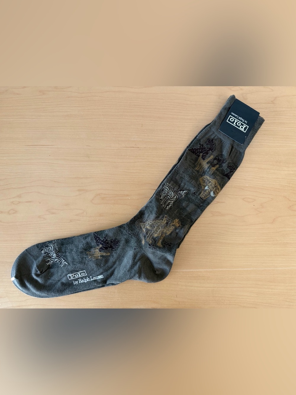 Polo Ralph Lauren Green Safari Cotton Wool Socks Large 10 - 13 Made in Japan